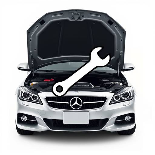 Icono de un motor de coche con una llave inglesa, representando el servicio de mantenimiento general.